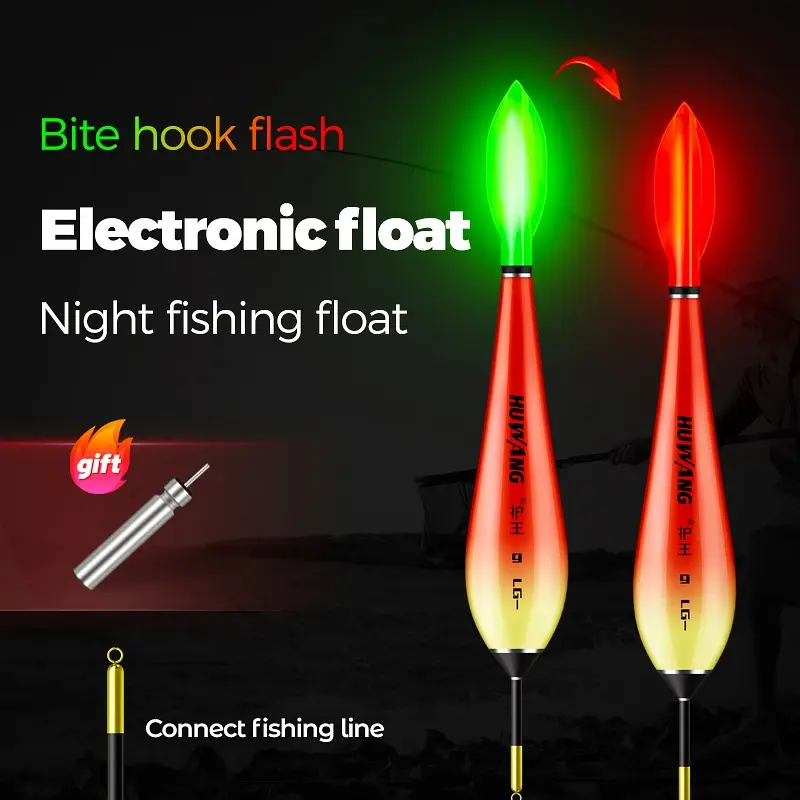 2-Piece Fishing Float Set (fish Float + Battery), Lde Night Glow Float, Electronic Fishing Float, Sea Fishing, Rock Fishing, Bass Trout Walleye, Fishing Accessory, Fishing Tools, Fishing Tackle, Fishing Stuff, Outdoor Fishing Equipment