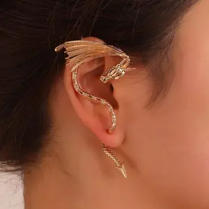 Flying dragon ear clip earring single ear hook fashion accessories, Ear Cuffs, Statement Earrings