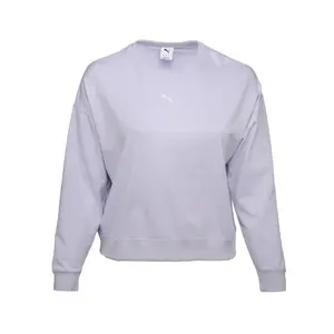 PUMA Womens Relaxed Crew Neck Long Sleeve Sweatshirt Casual - Blue