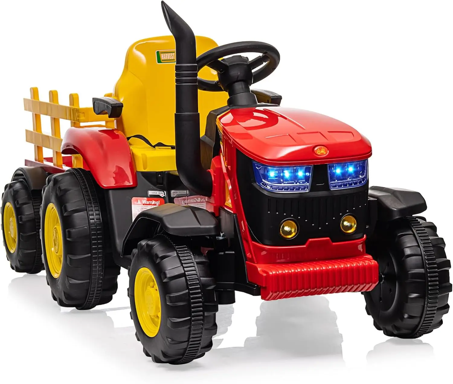 GARVEE 12V Remote Control Tractor  with 7-LED & Safety Belt - Red