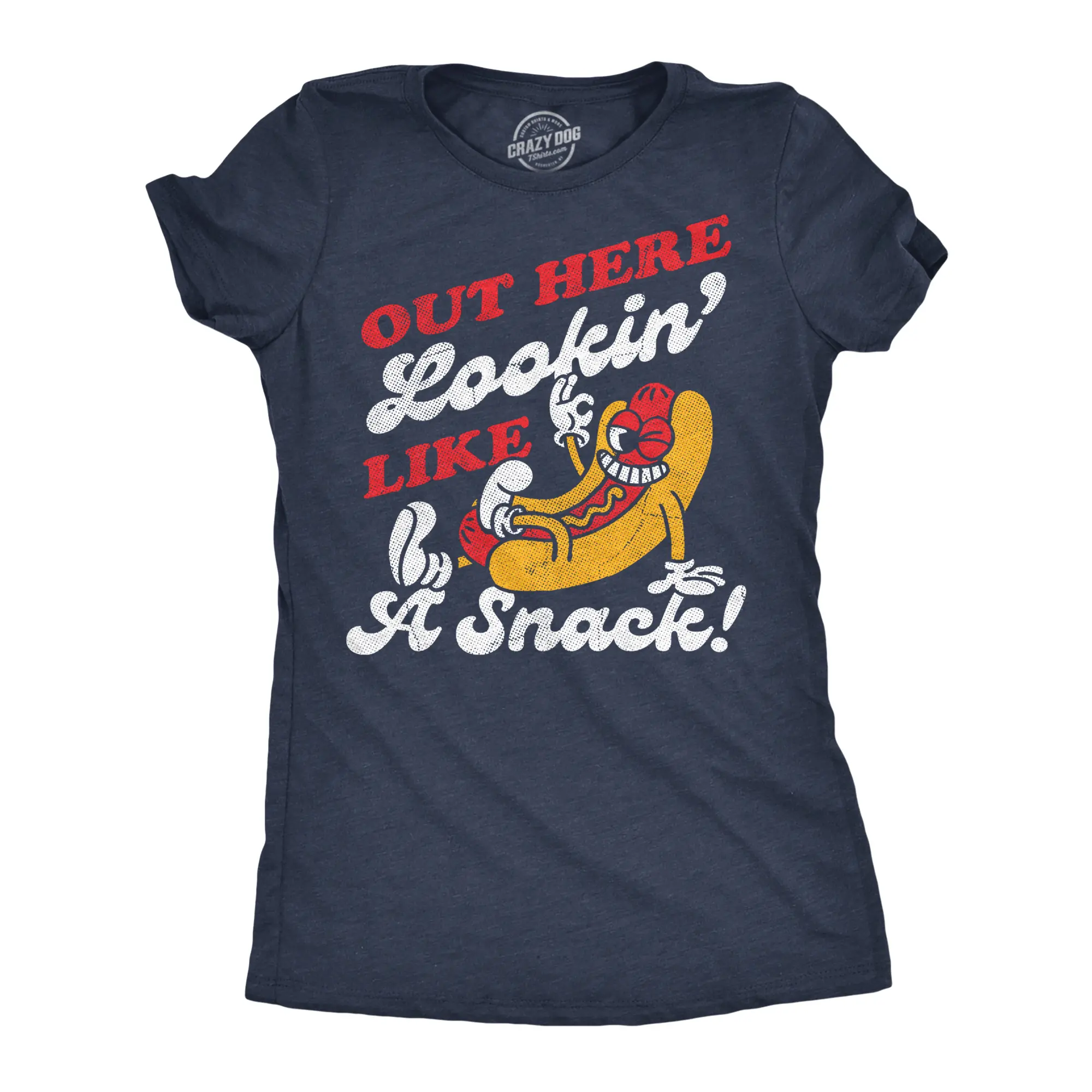 Womens Funny T Shirts Out Here Lookin Like A Snack Sarcastic Hotdog Graphic Novelty Fourth Of July Tee for Ladies Funny Womens T Shirts Cute Vintage Fashion Casual Ladies T-Shirt Gift Patriotic Tops for Women Navy -