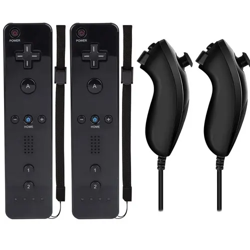 2 Pack Black Remote + Nunchuck