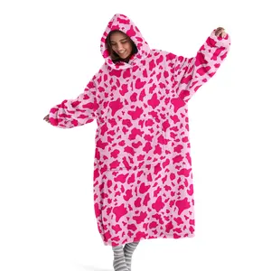 hoodie blanket，Wearable Blanket，Unisex Hooded Blanket Sweatshirt, Wearable Leopard Print, Warm and Cozy, Perfect for Holidays, Birthdays, Christmas Gift,Valentine's Day gift