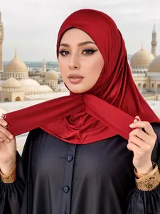 Women's Solid Color New Chin Button Convenient Headscarf Hat, Modest Hijab, Fashionable Undercap for Women, Hot Selling Accessory