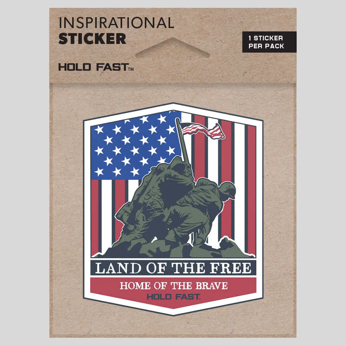 HOLD FAST Inspirational Land of the Free 3" x 3" Vinyl Sticker, DIY Scrapbooking & Stamping Decorating Accessory for Toys & Hobbies Projects, Water Resistant, Car, Bike, Home