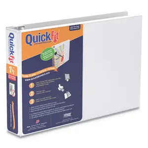 Stride Writing STW 1.5 in. Cap Quickfit Landscape Spreadsheet Round Ring View Binder, White - 11 x 8.5 in., Custom Binder Binders