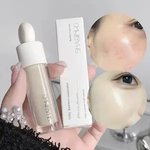 Full-Coverage Liquid Concealer - Silky and flawless, waterproof and sweat-resistant, lightweight and smooth, comes with a soft brush, suitable for dark circles and spots, long-lasting formula, light beige series, precise application, daily makeup essentia