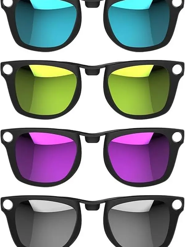 HIBLOKS 2Pcs & 4Pcs Polarized Seamless Clip-Ons for Ray-Ban Meta Wayfarer & Gen 2 (RW4008/RW4012) - Discoloration Lenses, Eye Protection, Sportive Sunglasses Accessory for Sports, Skiing, 2Pcs(Silver+Blue )& Family (Silver+Blue+Pink+Orange), Sunglasses Fo