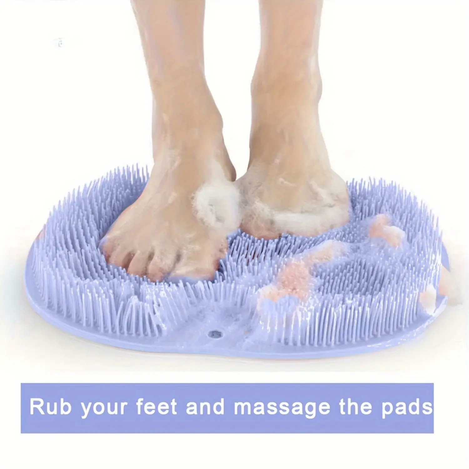 HomeDailyEss 2pcs Essential for foot care: Foot Spa Bath 1 anti-slip shower scrubber, massager and Foot Brush - Gentle exfoliation to smooth skin, promote blood circulation, deep cleansing and removal of dead skin
