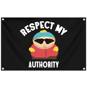 Respect MY Authority Flag, 3x5 Ft Funny Flags for College Dorm Room Decor, Man Cave Flag Tapestry for Home Room Decorations boys and girls room decor