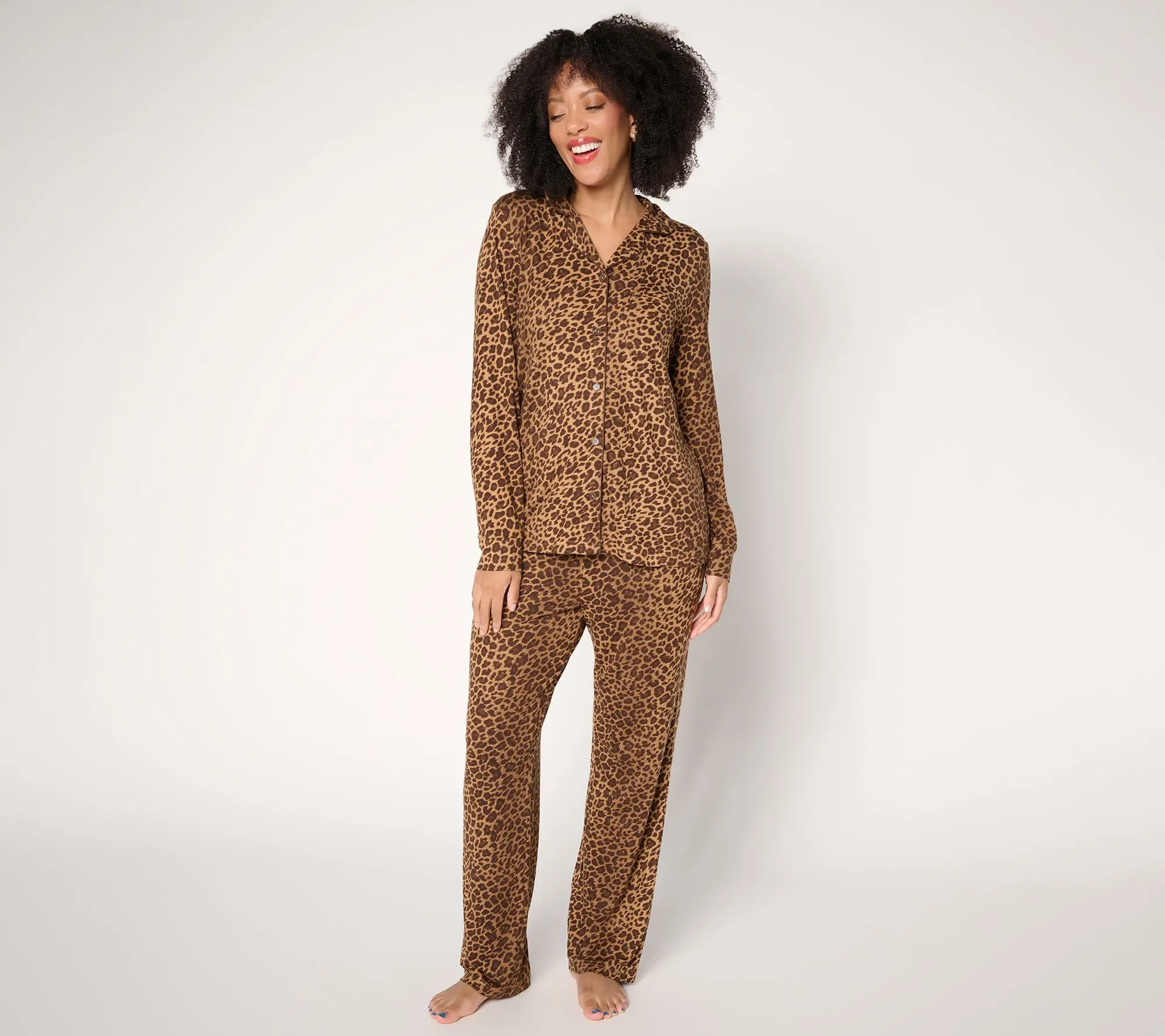 By Jill Martin Long Sleeve Notch Collar Pajama