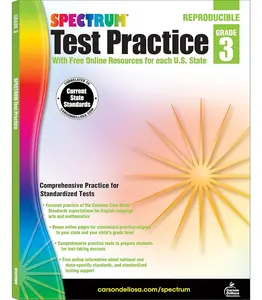 Spectrum Test Practice 3rd Grade Workbooks, Math, Language Arts, Reading Comprehension, Grammar, Spelling, Vocabulary