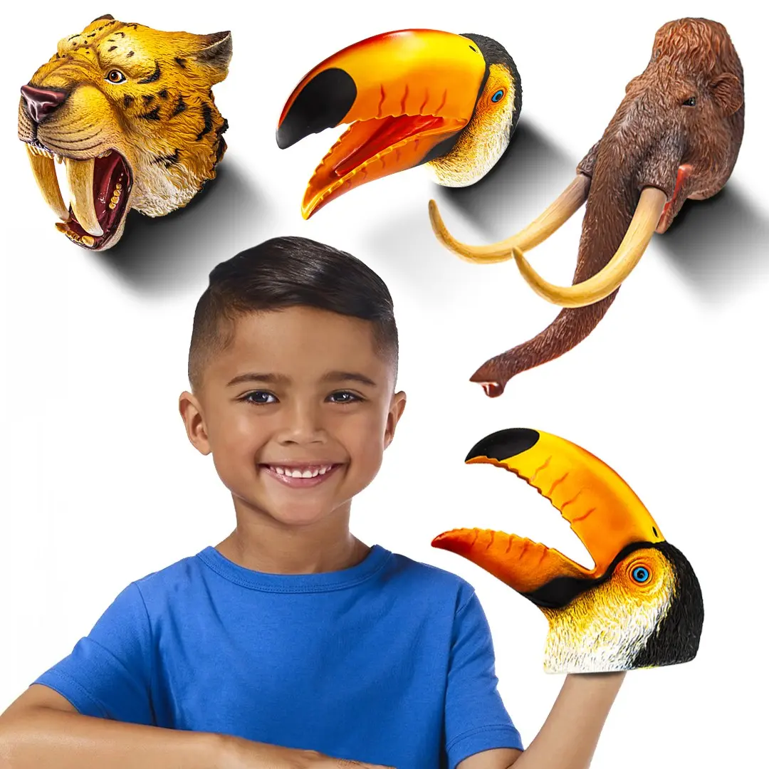 Animal Hand Puppet Toys, Handheld Soft Rubber Realistic Dolls, End Times Lord Toy, DIY Parent-Child Game, Birthday Christmas Gift