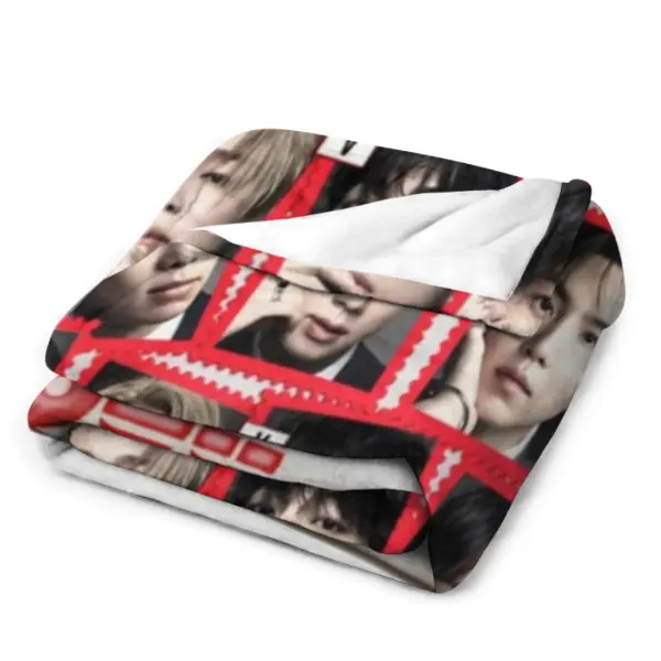 Arirang World Tour Flannel Throw Blanket - Cozy Bedding Throw, Bed Sofa Blanket, Plush Fleece Hug, Solid White Back, Name It Personal, 30x40in (Babies), 60x80in (Adults), Warm Home Linen Accessory Gift