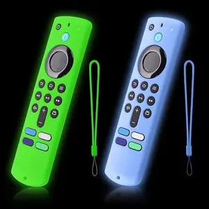 2Pack Glow Green + Blue Remote Cover for Amazon Fire TV Stick, HD, 4K 3rd Gen
