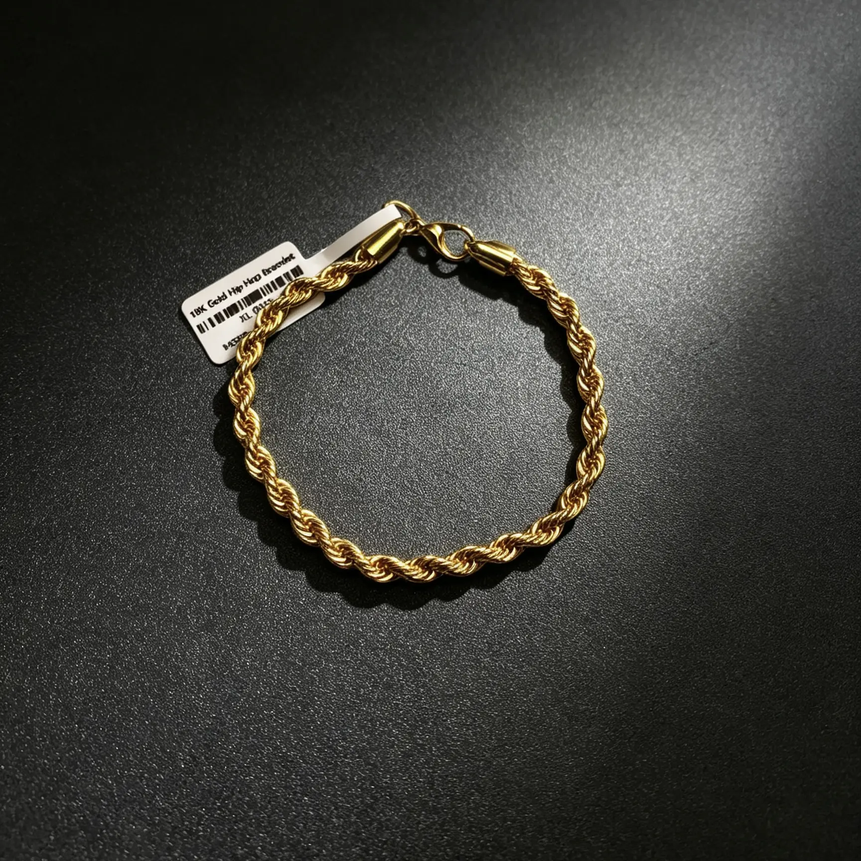 Gold Twisted Rope Chain Bracelet, Classic Braided Cable Wrist Bracelet, Unisex Hip Hop Minimalist Gold Plated Hand Jewelry for Daily Street Wear