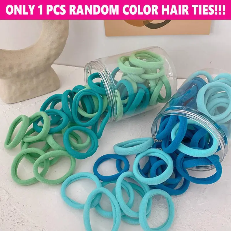 Women's Thick Seamless Brown Solid Round Band Bulk Hair Tie - 1pc Random Color, High Elasticity Soft Material, Elastic Hair Band, Ponytail Accessory for Daily/Workout, No Damage Holder for Women/Kids, Valentine's Day Gift (Not For Sale), Bulk Hair Ties