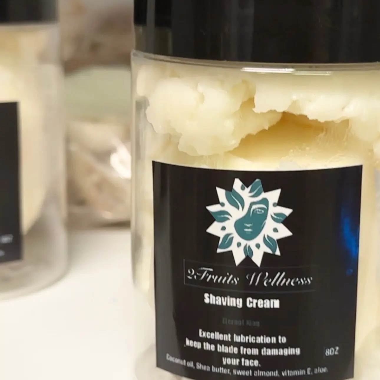 All Natural Whipped Shaving Butter-Cream Hydrating Sensitive Skin Fragrance Free Alcohol Free