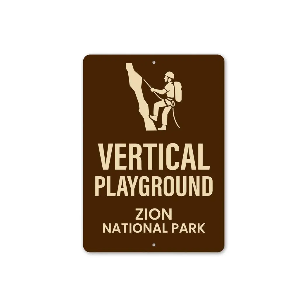Vertical Playground Rappelling Sign