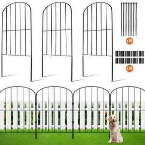 VEVOR Garden Fence, TikTokShopBlackFriday, 24in(H) x11ft(L) Animal Barrier Fence, Underground Decorative Garden Fencing with 2 Inch Spike Spacing, Metal Dog Fence for the Yard and Outdoor Patio, 10 Pack