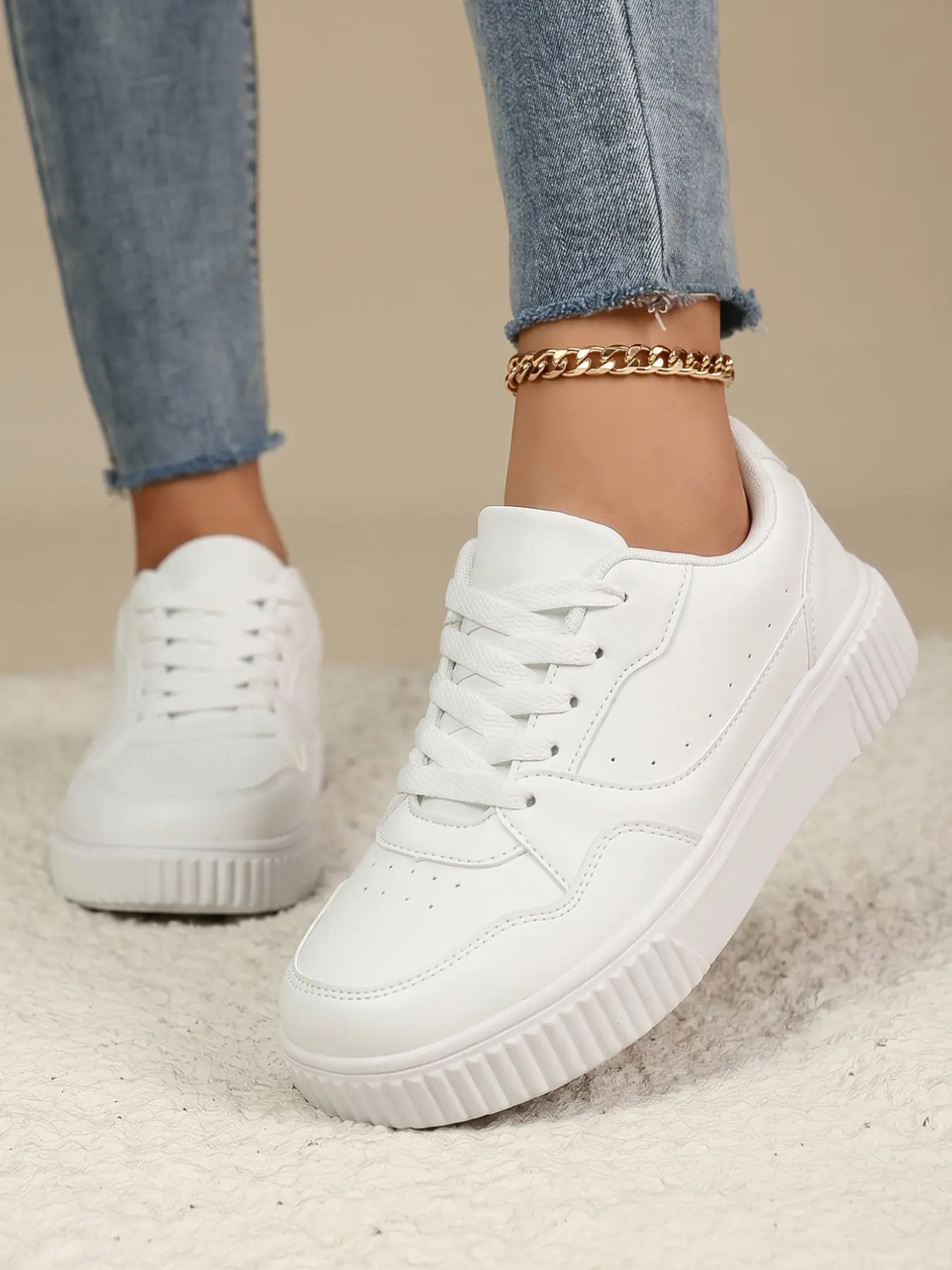 Comfortable Wide Toe Eva Sole Trainer Shoes, Dual Color Soft Breathable Daily Commute Casual Sneaker Flat Footwear, Casual Lifestyle Footwear, Ideal for All Seasons