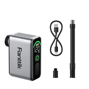【FathersDayGift】Fanttik X10 Ace Tiny Mini Electric Bike Pump, 120 PSI Compact Air Pump with Presta and Schrader Valve, Fast Inflate Electric Bike Pump Portable for Road Bike