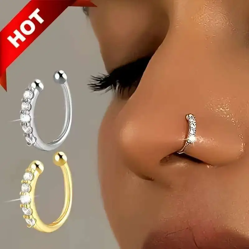 Boho Style Nose Ring, Spiral Nose Ring, Hypoallergenic Adjustable No Piercing, Fashion Hip Hop Accessory, Sexy Bohemian Jewelry for Women