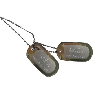 US Military Dog Tag Set - ID Matte Metal ID Dog Tags Necklace Complete Set with 2 Chains and 2 Silencers