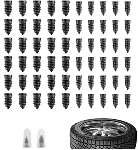 60PCS/30PCS Tire Repair Rubber Nail, Vacuum Tire Repair Kits Spiral Rubber Nails, Tire Screw Plug Fast Tool Self Service Tire Repair Nail for car, Motorcycle, Truck, Tractor Tire Puncture Repair