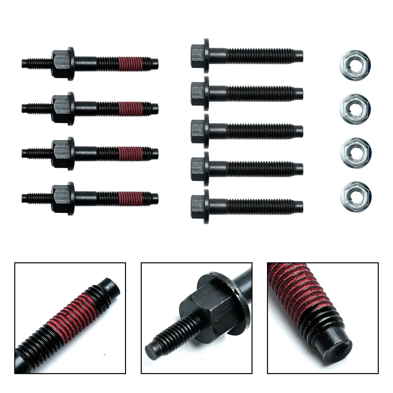 Steel Exhaust Manifold Bolts Repair Kit for Securing CHRYSLER, DODGE 09-13 RAM 1500, 2500, 3500 Ram Trucks with 5.7L HEMI Engine