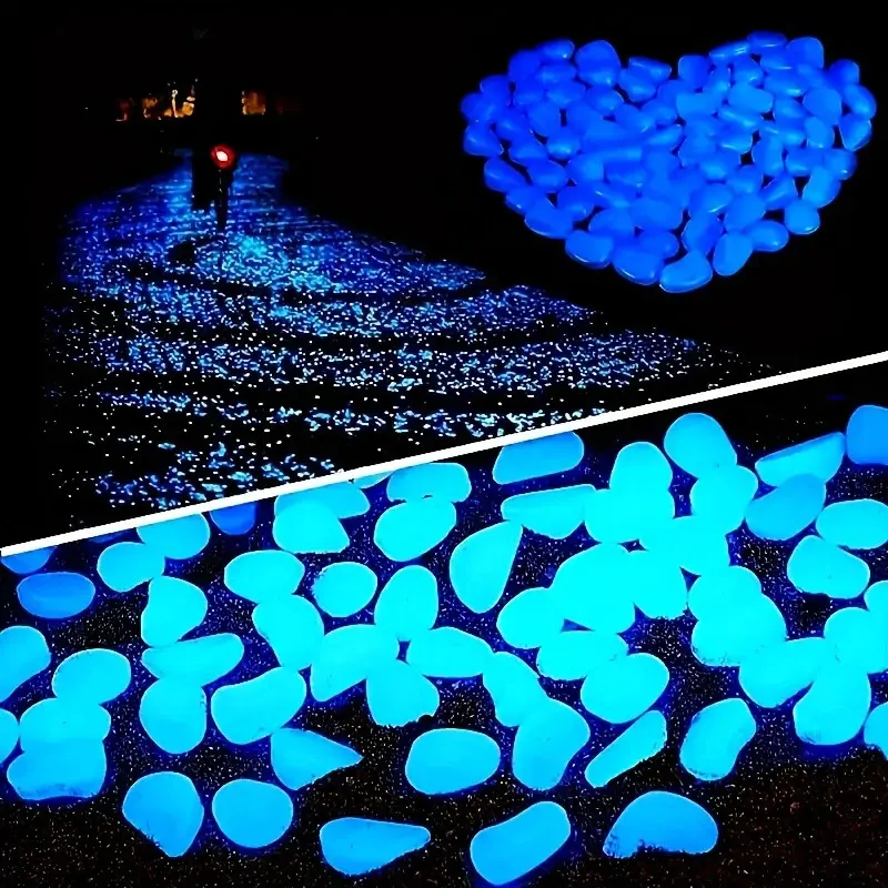 500-1000pcs/bag Luminous Stones, Glow in the Dark Decorative Stones, Garden Landscape, Flower Pot, Fish Tank, Aquarium Decoration