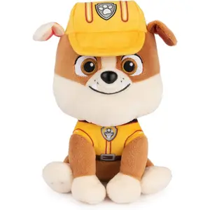 Official PAW Patrol Rubble in Signature Construction Uniform Plush Toy, Stuffed Animal for Ages 1 and Up, 6"