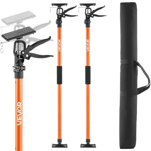 VEVOR Cabinet Jack Support Pole 2-Pack 45.7-114.2 Inch Steel Telescopic Quick Support Rod Adjustable 3rd Hand System up to 154 lbs Capacity for Installing Cabinets Lifting Drywall Cargo Bars