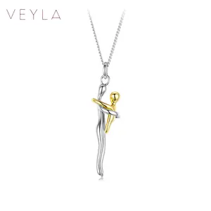 Hug Embrace Pendant Necklace for Mom & Child, Silver Gold Two-Tone Family Jewelry, Stylish and Meaningful Gift for Birthday, Party & Special Occasions – Veyla