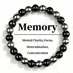 8mm Natural Gemstone Stretch Bracelet for Mental Clarity & Focus - Emo Style Bracelet for Cool Student Gift Idea,Handmade Unisex Crystal Bracelets for Meditation, Yoga, Spiritual Healing & Positive Energy, Gift for Her/Him