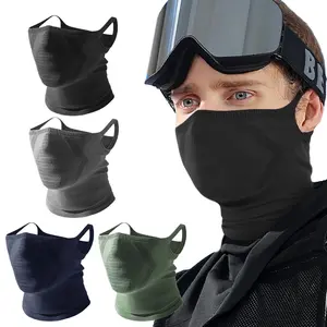 Geometric Knitted Half Face Mask neck gaiter, Windproof Breathable Adjustable Ear Loops, Lightweight Durable Design for Outdoor Sports, Breathable Face Cover