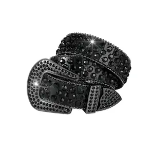 Rhinestone Decorated Belt, Girlfriend Gifts, Fashionable Punk Style Belt for Women & Men, Trendy All-match & Exquisite Belt for Birthday Gift, Rhinestone Buckles Belt