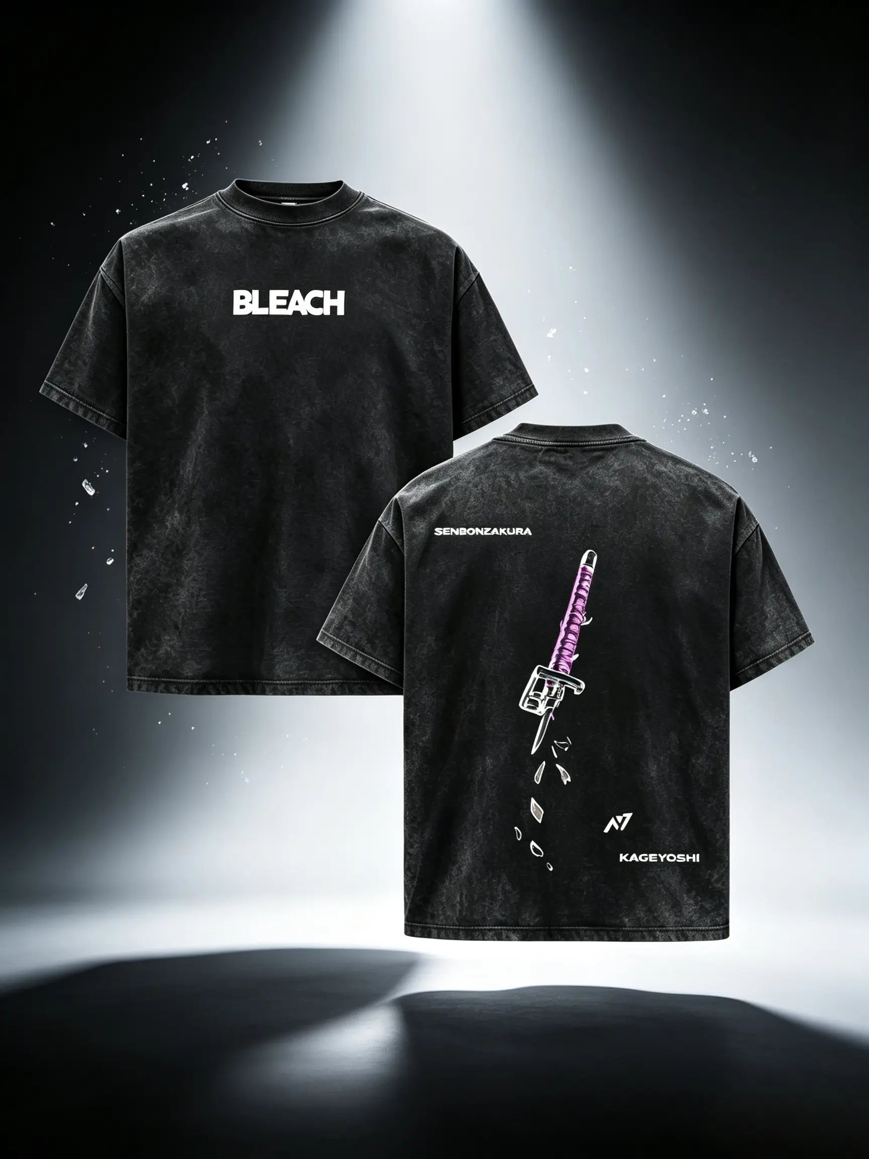 Bleach - Byakuya Streetwear Shirt, Japanese Anime T-Shirt, Unisex Anime T-Shirt Cotton, Streetwear Man Top Fabric Menswear，Anime fans, Bleach anime merchandise