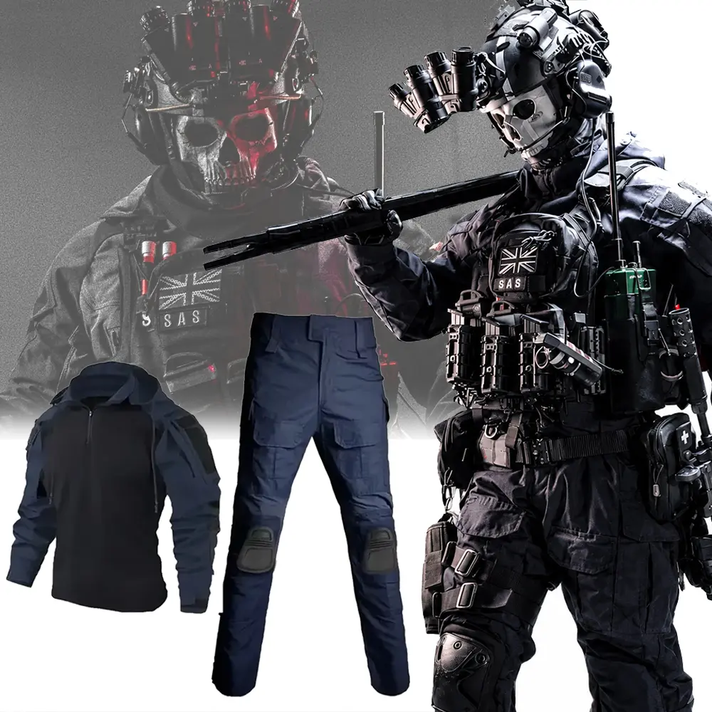 Call of Duty Ghost Cosplay Costume Tactical Combat Camo Suit Halloween Costume Men Warzone Style Combat Uniform CS Game Combat Clothing Outdoor Hunting Shooting Roleplay Costume Full Set