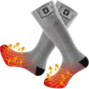 SNOW DEER Upgraded Rechargeable Electric Heated Socks,7.4V 2200mAh Battery Powered Cold Weather Heat Socks for Men Women,Outdoor Riding Camping Hiking Motorcycle Skiing Warm Winter Socks