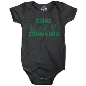 Going Commando Baby Bodysuit Funny Sarcastic Army Man Graphic Novelty Jumper for Infants Funny Baby Onesies Novelty Onesie Black -