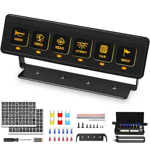 6 Gang Wireless Switch Panel, 12V 80A Auxiliary Car Switch Panel, Universal Circuit Control Relay System Box with 4 Light Modes Memory Function for Car Truck UTV ATV Boat RV Off-Road