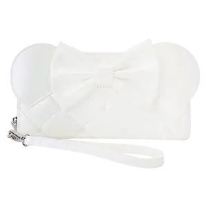 Minnie Mouse Iridescent Wedding Zip Around Wristlet Wallet