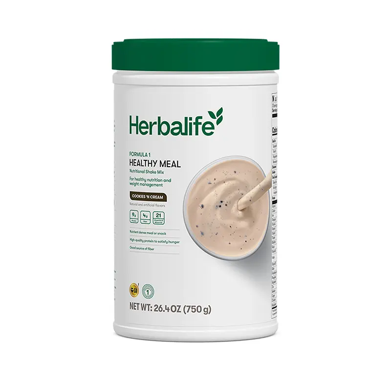 Herbalife Formula 1 Healthy Meal Nutritional Shake Mix Cookies and Cream 750g(new packaging) Gluten Free Daily Nutrition with Protein Vitamins & Fiber for Wellness Routine - Beverage