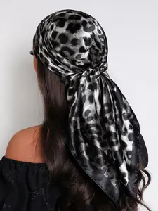35.4 Inch Leopard Print Square Scarf, Unisex Casual Versatile Headscarf for Everyday Wear, Stylish Accessory Perfect for Gifts