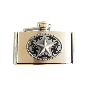 Western Star 3oz Stainless Steel Flask Belt Buckle Portable