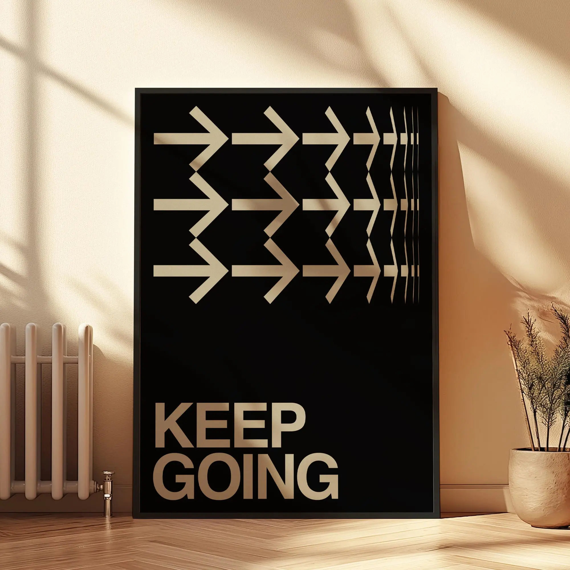 Keep Going - Modern Minimalist Typography Poster - Bold Motivational Print - Mental Health Wall Art - Contemporary Inspirational Digital Art