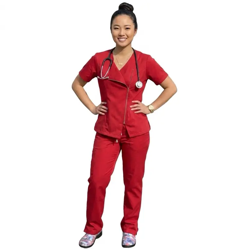 Biker-Style Scrub Set