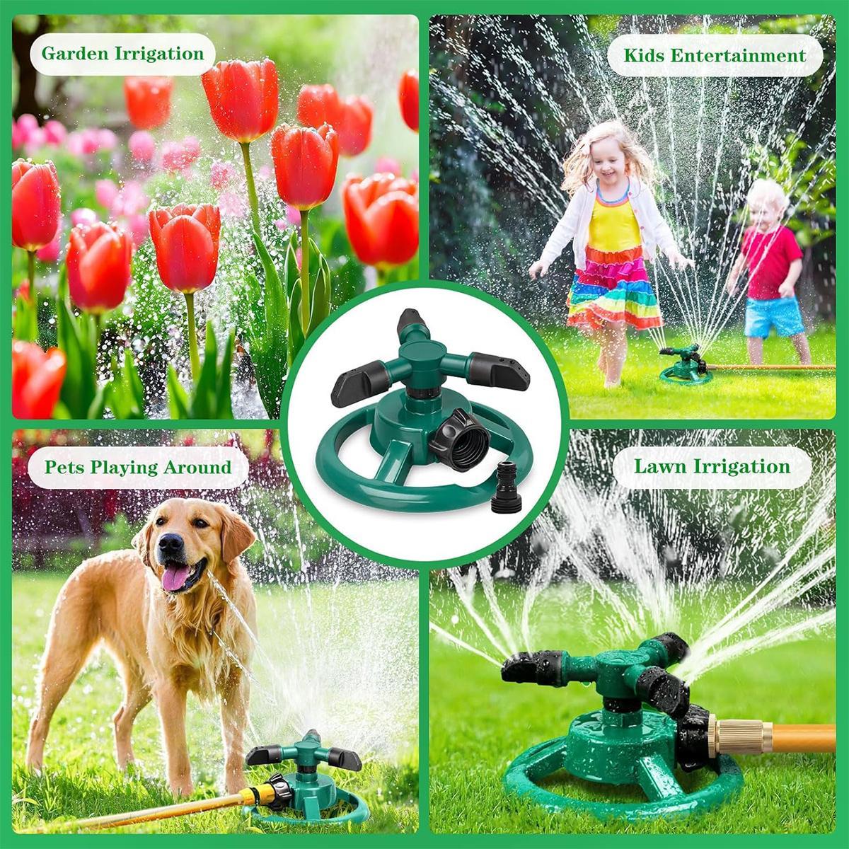360° Rotating Lawn Sprinkler, Large Area Yard Watering Device, Outdoor Garden Sprinkler for Lawn Irrigation, Water Play Sprinkler for Kids & Pets