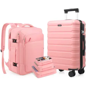 UKEIN Carry On Luggage Set with 20 Inch Hardshell Suitcase and Travel Backpack, Polycarbonate Spinner Luggage with TSA Lock, Lightweight Durable Suitcase for Women Men